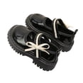 thumbnail image 4 of JAJAHO Girls Dress Shoes Bow Pu Leather School Uniform Shoes Lug Sole Hook And Loop Wedding Party Footwear For Toddlers Kids 18M-8Y, 4 of 6