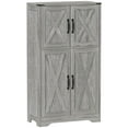thumbnail image 1 of HOMCOM Kitchen Pantry Cabinet Pantry Storage Cabinet with Barn Doors Grey, 1 of 10