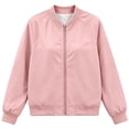 thumbnail image 4 of Guluxicc Women's Bomber Jackets Full Zipper Ribbed Cuffs Hem Long Sleeve Casual Jackets for Everyday Fall Winter, 4 of 6