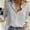 Gray, variant on Women Button Down Shirts Long Sleeve Linen Office V Neck Casual Business Blouses Tops