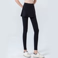 thumbnail image 4 of felwors Skirted Leggings for Women Tennis Golf Skorts Capris Gym Yoga Athletic Skirt with Leggings Stretchy Running Clothing Black for Size S, 4 of 8