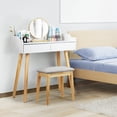 thumbnail image 4 of Oumilen Modern Vanity Set with Stool and Round Mirror, White, 4 of 8