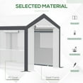 thumbnail image 6 of Outdoor Storage Shed Outsunny 10' x 7' x 7' Walk-In Greenhouse, Outdoor Garden Warm Hot House with 4 Roll-up Windows, 2 Zippered Doors and Weather Cover, White,Small Storage Shed, 6 of 10