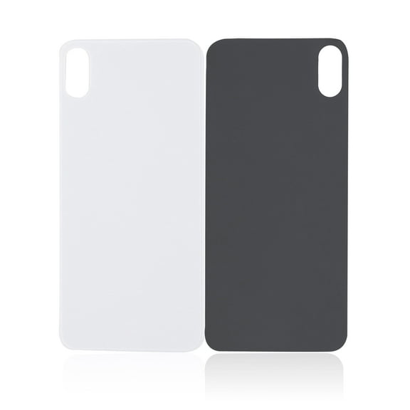 Replacement Back Glass With 3M Adhesive Compatible For iPhone XS Max (No Logo / Large Camera Hole) (Silver)