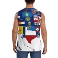 thumbnail image 4 of Fotbe The Map Of United States Men's Camiseta sin Mangas Estampada para Hombres, Playera Casual para Gimnasio, Entrenamiento, Playa-Large, 4 of 7