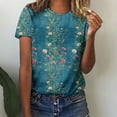 thumbnail image 5 of Youyipin Womens Tops Spring Fashion Women's T Shirts Summer Graphic Print Tees Short Sleeve Crew Neck Casual Tee Tops Spring Tops For Women, 5 of 5