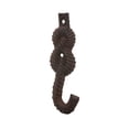 thumbnail image 2 of Parisloft Antique Brown Set of 3 Cast Iron Rope Wall Hooks, 2 of 3