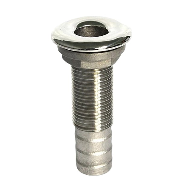 Accesorio de válvula de pasacascos rectos Yotijar Acero Inoxidable 316 para Manguera desagüe de espiga de Manguera 3/4 pulido