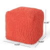 thumbnail image 3 of GDF Studio Statham Modern Microfiber Chenille Cube Pouf, Coral, 3 of 9