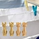 thumbnail image 3 of Juego de 4 pinzas para ropa con forma de gatito, multiusos para viajes Amarillo, 3 of 5