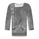 thumbnail image 3 of Blusas para las Mujeres Casual, 3/4 Manga Floral Estampado Camiseta de Moda Top Hecho de Poliéster Transpirable Suave para el Uso Diario de Primavera Otoño, Tops de Blusa para las Mujeres, 3 of 5
