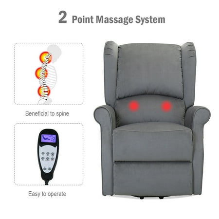 Gymax Electric Power Lift Massage Recliner Sofa Chair Vibration W Remote Control Walmart Canada