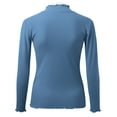 thumbnail image 6 of Youmylove Winter Women Crew Neck Lined Thermal Underwear Slim Warm Base Layers Long Sleeve Shirts Patchwork Top Warm Base Layers, 6 of 6