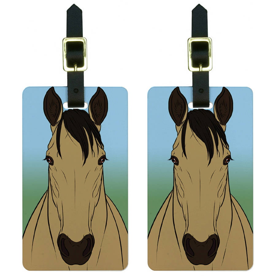 Stallion Animal Foal Horse Colt Art Luggage Tag Label Travel Bag Label With Privacy Cover Luggage Tag Leather Personalized Suitcase Tag Travel Accessories