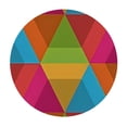 thumbnail image 4 of Circular Elastic Edge Fitting Tablecloth Geometric Retro Colors Art Round Outdoor Holiday Tablecloth for Birthday Decoration Geometric Decor Fits&nbsp;Round&nbsp;Tables Multi, 4 of 8