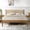 Textured Polyester Headboard King Bed, variant on LHKJ Rubberwood Platform Bed, Light Walnut, Queen