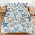 thumbnail image 3 of Marine Coral Shell StarBlue Bedding Set Couple Bedclothes Pillowcase Customized Home Textiles Bed Set for Bedroom Decoration, 3 of 6