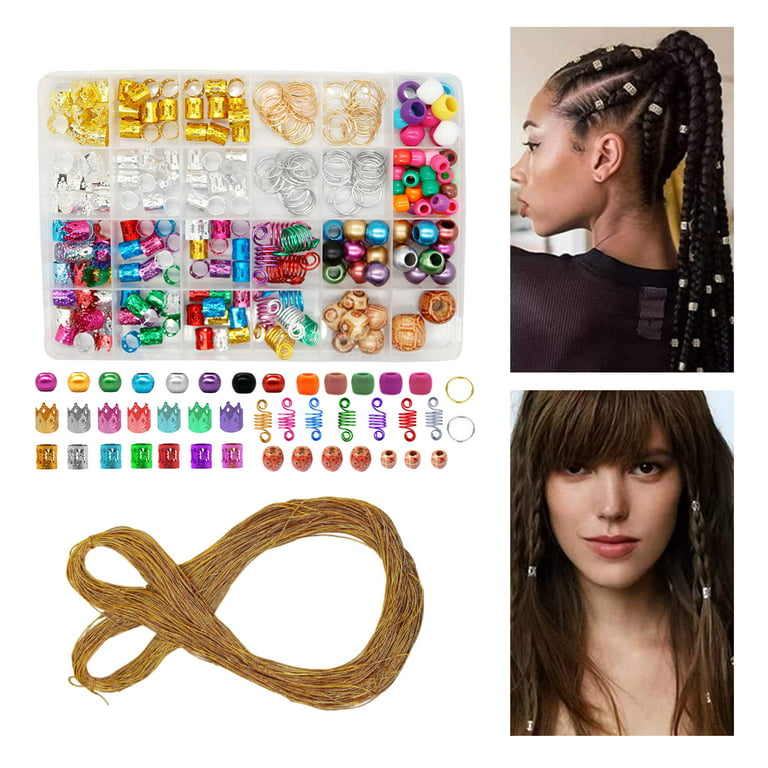 238 Pieces Dreadlocks Beads Braid Accessories with Braid Rings , Hair  Clips, Beads for Hair Decoration - OPP Package+String 