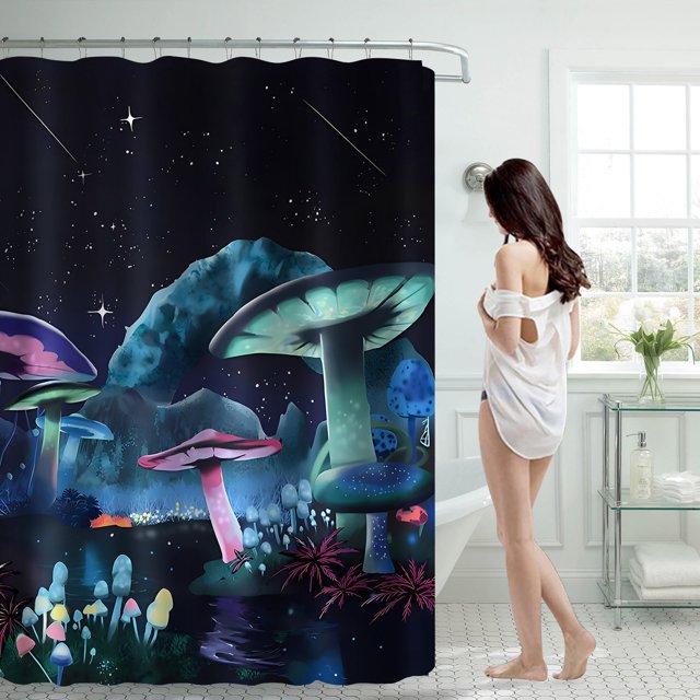 Shower Curtain 70x70 Inch With 12 Plastic Hooks Waterproof Shower Curtain Bathroom Heavy Side Shower Curtain Machine Washable Quick Dry