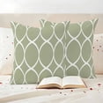 thumbnail image 3 of Sage Green Abstract Outdoor Waterproof Pillow Covers, Modern White Geometric Twisted Art Decorative Square Throw Pillowcase Sofa Cushion Sham for Patio/Couch/Chair, 24"x24" 2 Pack, 3 of 8