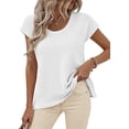 thumbnail image 7 of BTFBM Sweater Vest Women Spring Summer Cap Sleeve Crew Neck Casual Loose Business Tops Western Vacation Outfits, 7 of 7