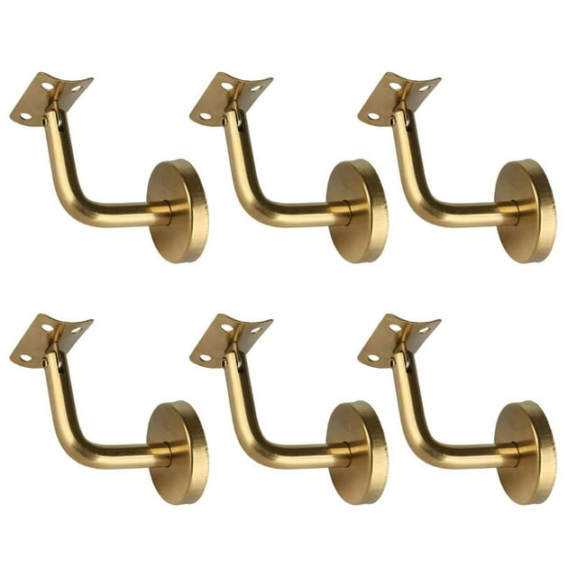 jesticaly 6Pcs Hand Rail Brackets for Stairs Support Banister Building Hand Railing Arc Support Plate 6x6x5cm