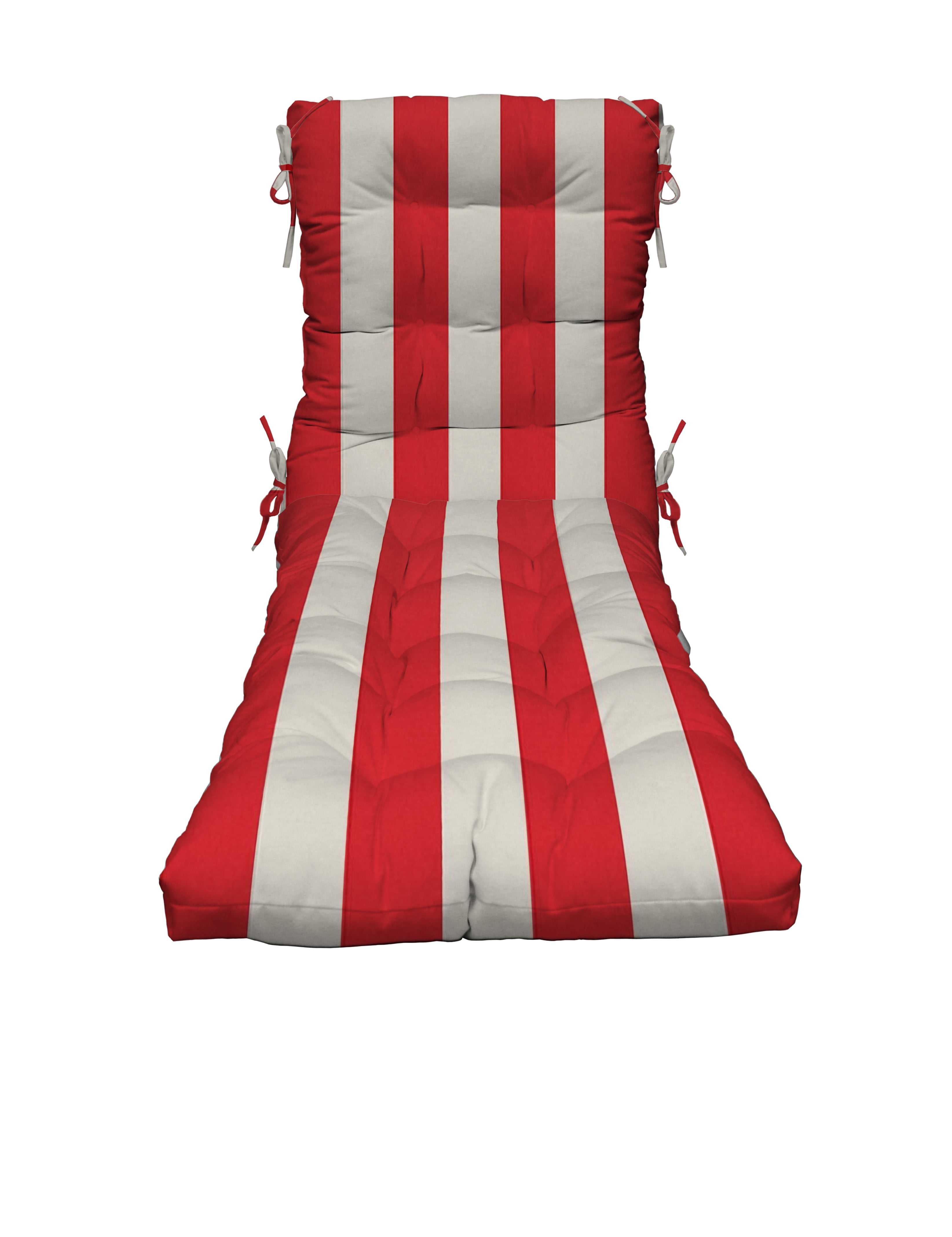 RSH Décor Indoor Outdoor Tufted Chaise Lounge Chair Cushion, Red