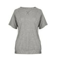 thumbnail image 4 of Lenpel T Shirts for Women Soft Casual Short Sleeve Crew Neck Tunic Tee Tops Trendy Summer Clothes, 4 of 7