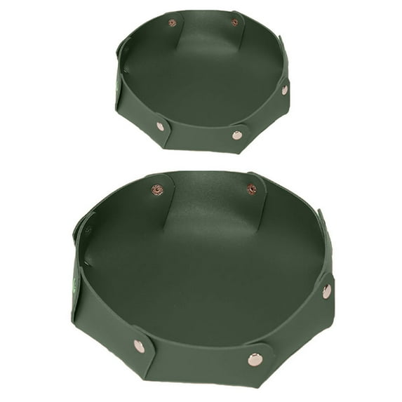 2 circular leather entrance keys minimalist storage tray desktop jewelry storage box key storage box - green