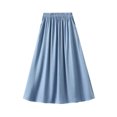 thumbnail image 2 of Vedolay Skirt for Womens Plus Size Boho Floral Split Ruffle Elastic High Waisted Casual Skirt,Light Blue One Size, 2 of 5
