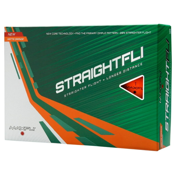 Maxfli StraightFli MATTE ORANGE Golf Balls Longer Distance 1 Dozen ...