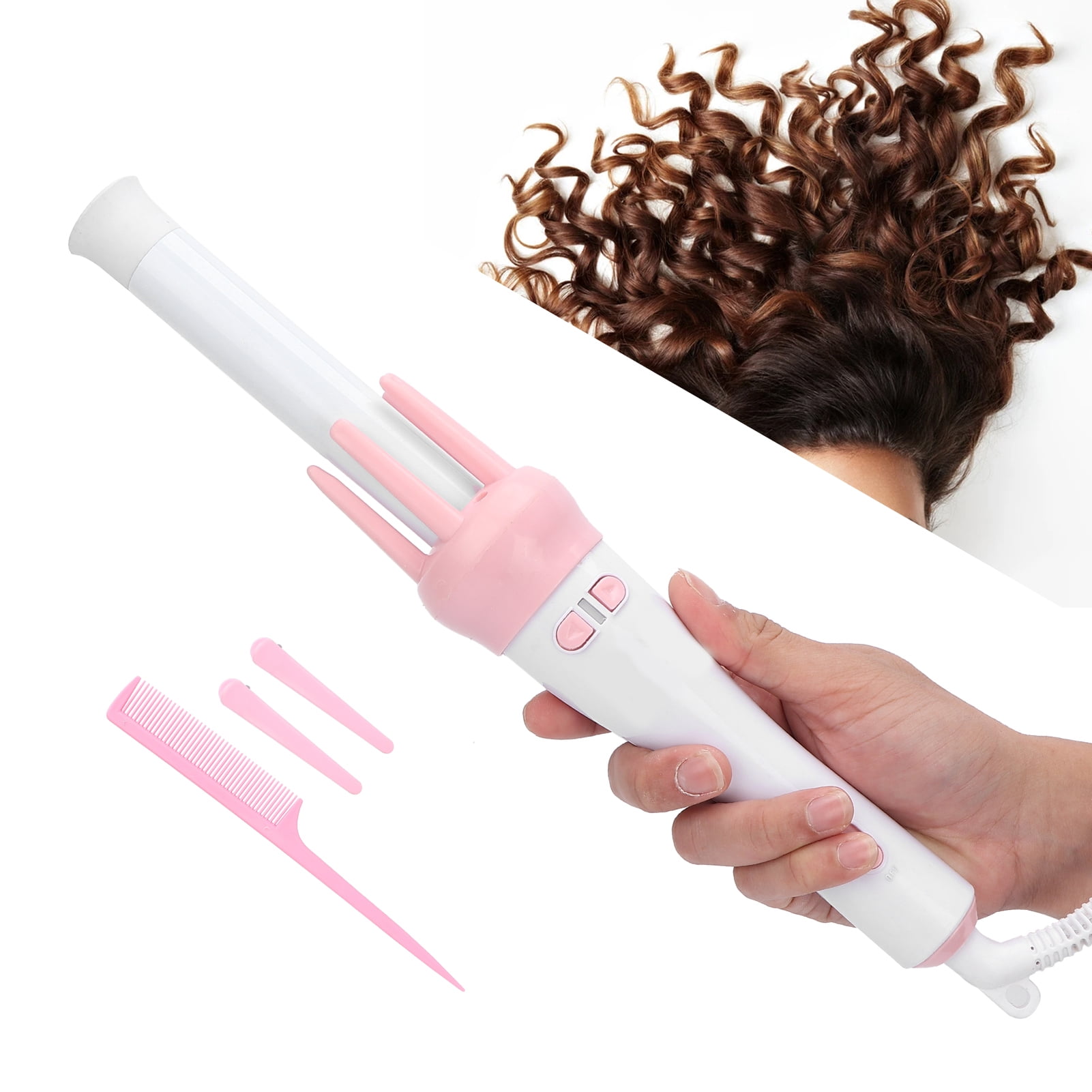 Curling Tongs Electric Ceramic Curling Iron Automatic 360 Rotating Curling Wand For Long Hair and Short Hair,  Safe and Convenient Hair Curling