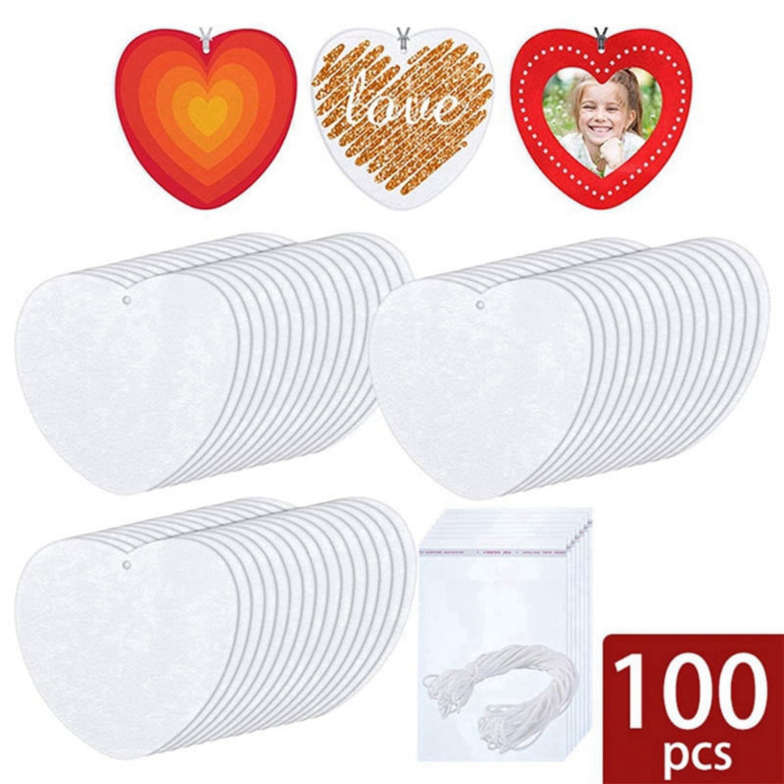 200 Pieces Sublimation Air Freshener Blanks DIY Air Freshener Scented Blank Car Pressed Felt for DIY Heat -Round