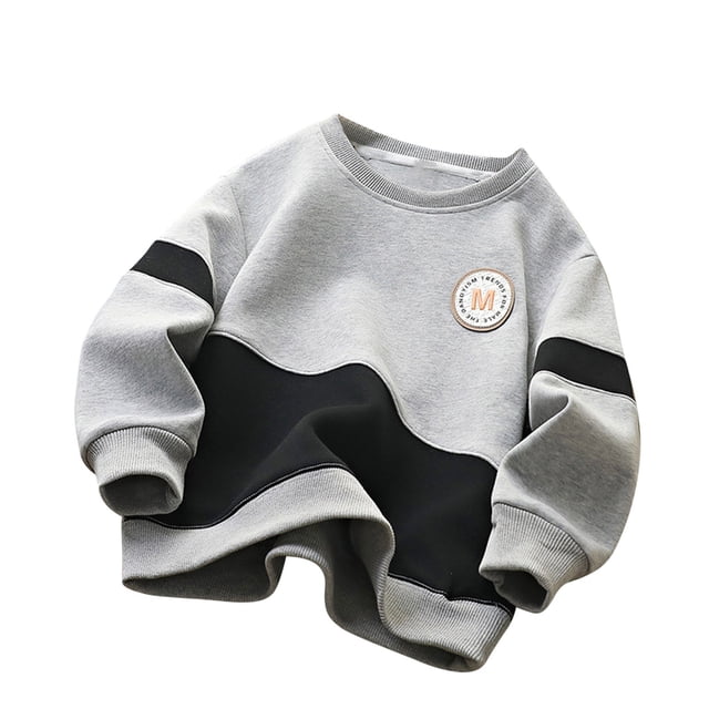 Chandails à Col Rond d'Halloween pour Enfants, Chandail Imprimé à Col Rond pour Filles, Chandail à Capuchon pour Enfants, Haut Sans Capuche Brodé de Fleurs Gris 13 Ans