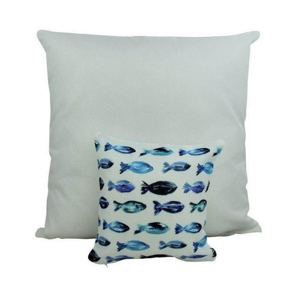 MINI: School of Fish Pillow | 8 x 8 | Throw Pillow | Dolphin Pillow | Ocean Lover | Sea Decor | Tiny House Decor | Lumbar Pillow