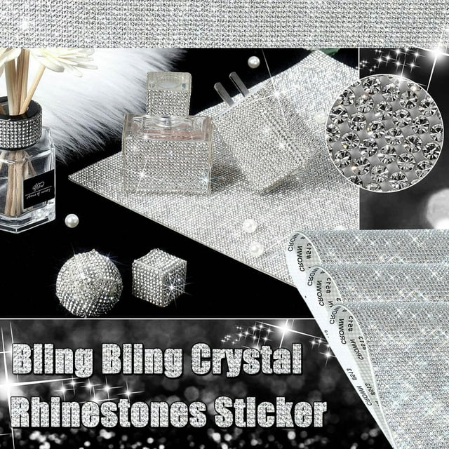 Cqxid Stickers Under $5 Crystal Flatback Rhinestones Glue Fix Bling Bling Crystal Rhinestones Sticker DIY Car Decoration Sticker