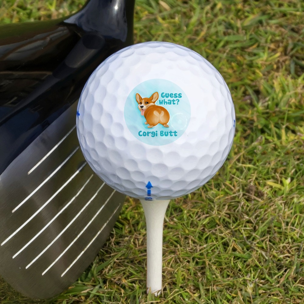 Guess What Corgi Butt Funny Joke Novelty Golf Balls 3 Pack - image 3 of 3