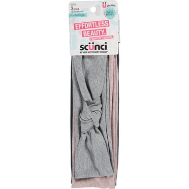 Scunci Fabric Headwrap Headband, Multicolor, 3 Count