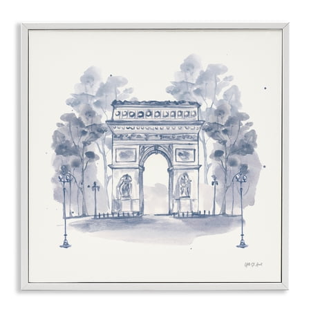 Stupell Industries Arc de Triomphe Sketch Buildings & Architecture Painting White Framed Art Print Wall Art 17 x 17