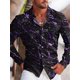 thumbnail image 1 of Camisas de manga larga de otoño para hombre con estampado de rayos Camisa de manga larga Tops casuales para hombre Ropa de calle de un solo pecho para hombre, 1 of 6