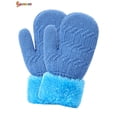 thumbnail image 2 of Spencer 1 Pair Winter Mittens Gloves for Baby Kids, Unisex Cute Warm Fleece Lined Thermal Knit Gloves with String (Blue), 2 of 8