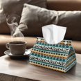 thumbnail image 4 of ZUXONGSY Aztec Ethnic Tissue Box Cover Cow Print Modern PU Leather Tissue Box Holder with Buckle Waterproof Tissue Cover Wear Resistant Facial Tissue Case Aesthetic Decor for Women, 4 of 7