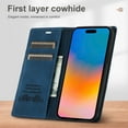 thumbnail image 5 of Magnetic Clasp Flip Leather Wallet Case Card Slot Holder Stand Shockproof Phone Cover For Samsung Galaxy A14 5g-Blue, 5 of 7