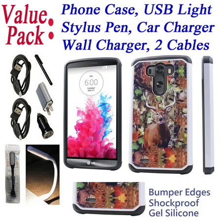 Lg G3 Phone Case Batman ~Value Pack~ for LG G3 G3 PLUS D850 D851 G3 Prime F460 Case Phone Case Dual Layer Hybrid Hard Back Scratch Shield Slim Shock Bumper Cover Oh ! Deer ()