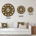 thumbnail image 4 of Designart 'Black and Gold Swirl II' Mid-Century Modern Wood Wall Clock, 4 of 5