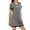 Dark Gray, variant on Timegard Sleep Shirts for Women V Neck Short Sleeve Slim Comfy Casual Pjs Home Dress Summer Fashion