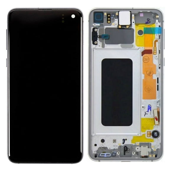 Replacement OLED Display Touch Screen Digitizer Assembly With Frame For Samsung Galaxy S10e (SM-G970W) - Prism White