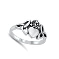 thumbnail image 4 of Unique Celtic Triquetra Claddagh Ring .925 Sterling Silver Band Jewelry Female Male Unisex Size 5, 4 of 4