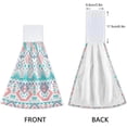 thumbnail image 4 of SKYSONIC 2 PCS Hanging Hand Towels Pink Blue Tribal Geometrical Ethnic Print Hand Dry Towels for Kitchen & Bathroom,Hanging Towel Set with Hanging Loop, 12"x17", 4 of 6