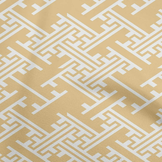 oneOone Rayon Dark Beige Fabric Geometric Sewing Material Print Fabric By The Yard 56 Inch Wide